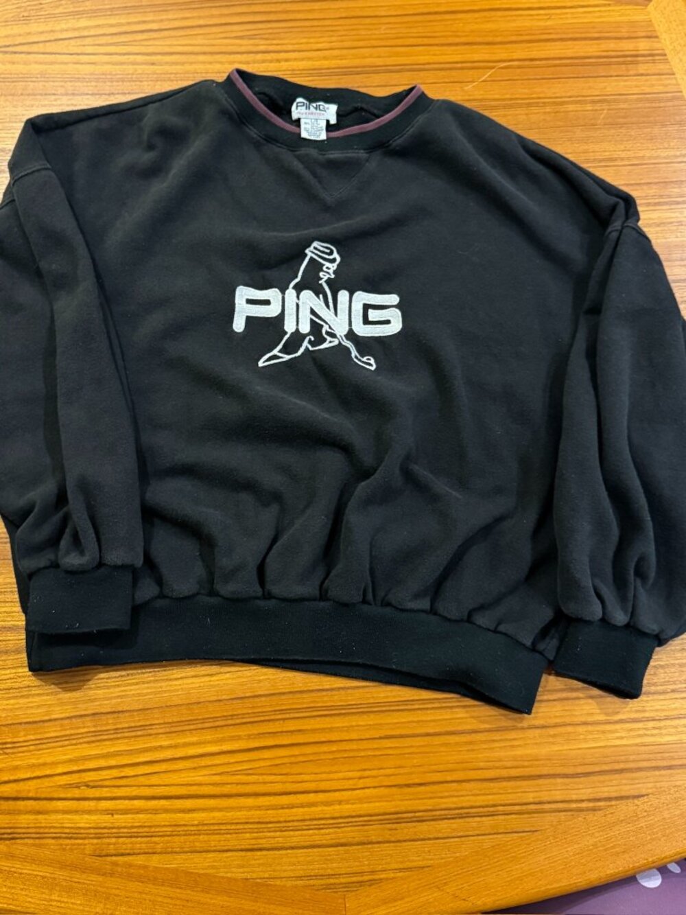 Vintage 90s Ping by Karsten Crewneck Sweatshirt w/ Mr. Ping Mascot - Men's Large